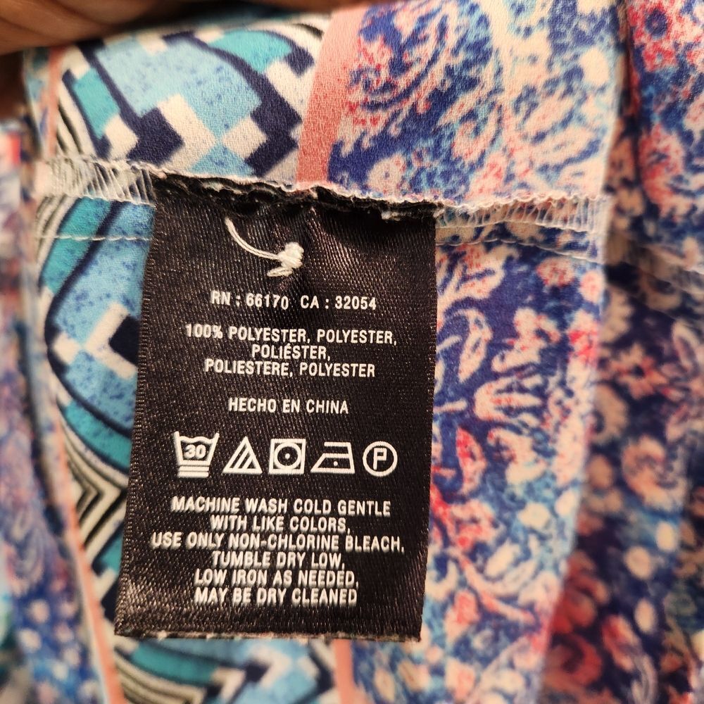 Anthropologie Meadow Rue Top Women's Small  US 4 Pink Multi Color Flutter Top - Picture 6 of 8